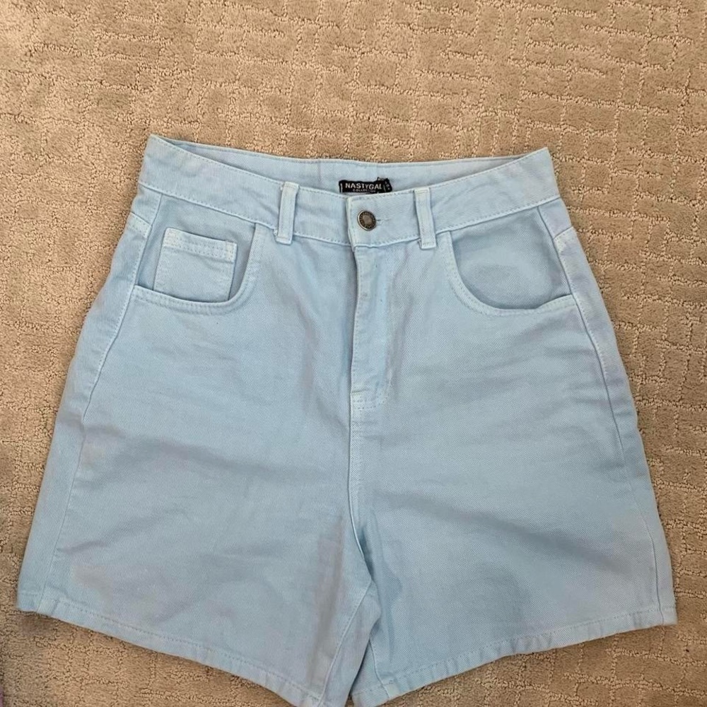 Nasty Gal High Waist Blue Shorts Vintage Style